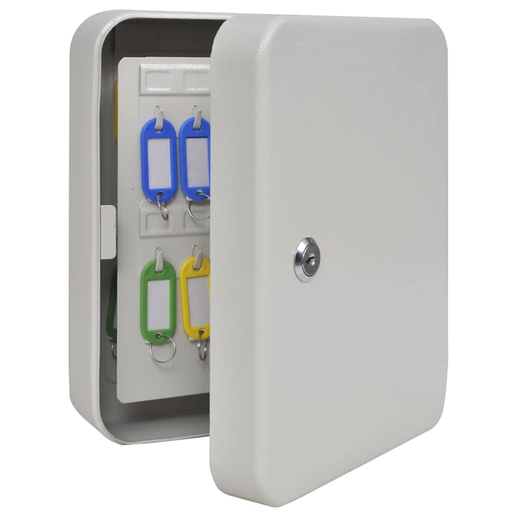 Key Box with Lock Ivory 20 x 7.5 x 25 cm Steel