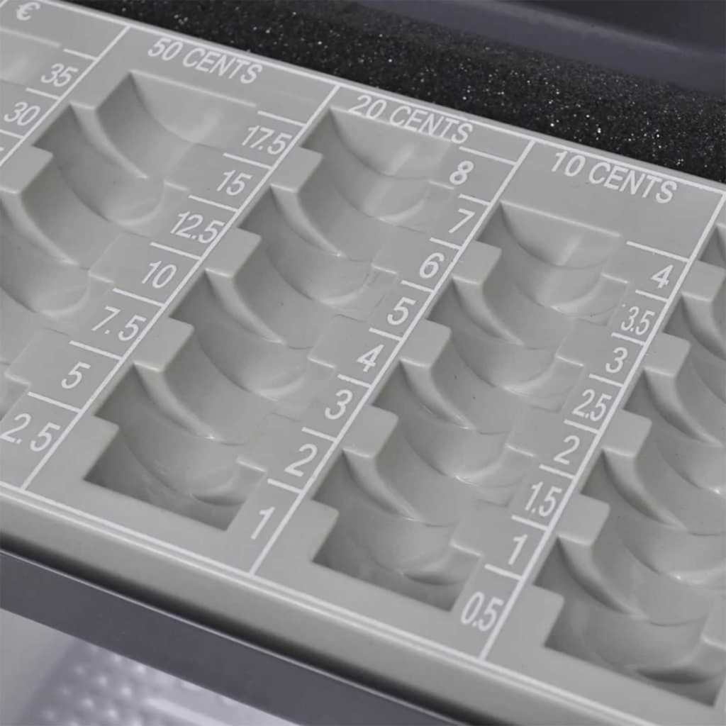 Cash Box with Lock Dark grey 30 x 24 x 9 cm Steel