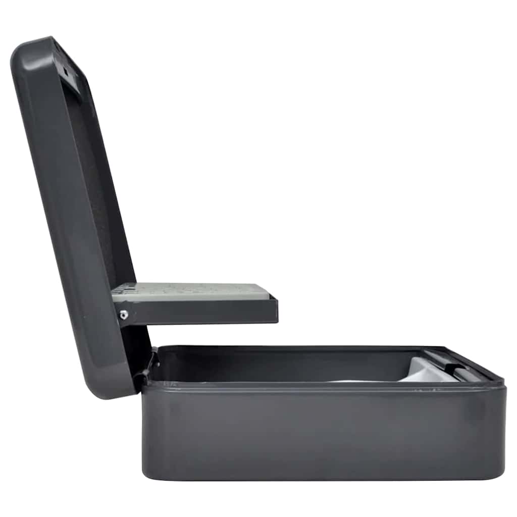 Cash Box with Lock Dark grey 30 x 24 x 9 cm Steel
