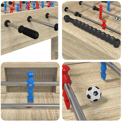 Foosball Table Sonoma Oak 125 x 60.5 x 80 cm Engineered Wood