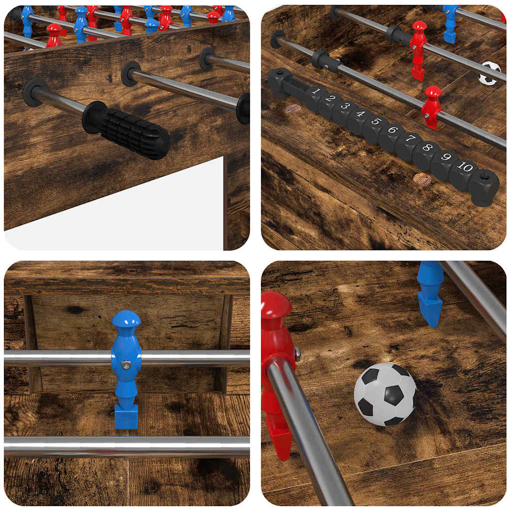 Foosball Table Smoked Oak 125 x 60.5 x 80 cm Engineered Wood