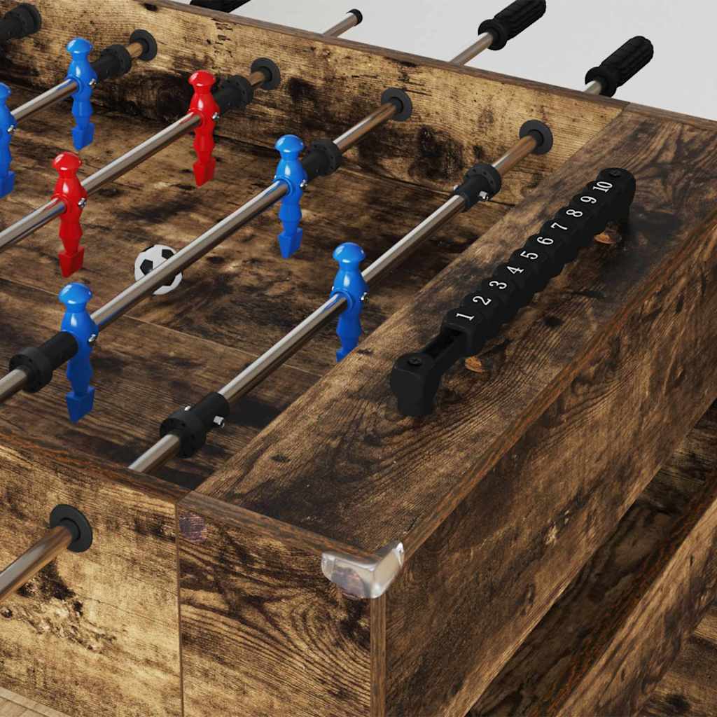 Foosball Table Smoked Oak 125 x 60.5 x 80 cm Engineered Wood