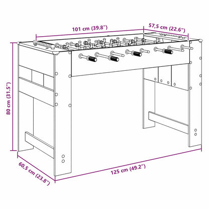 Foosball Table Smoked Oak 125 x 60.5 x 80 cm Engineered Wood