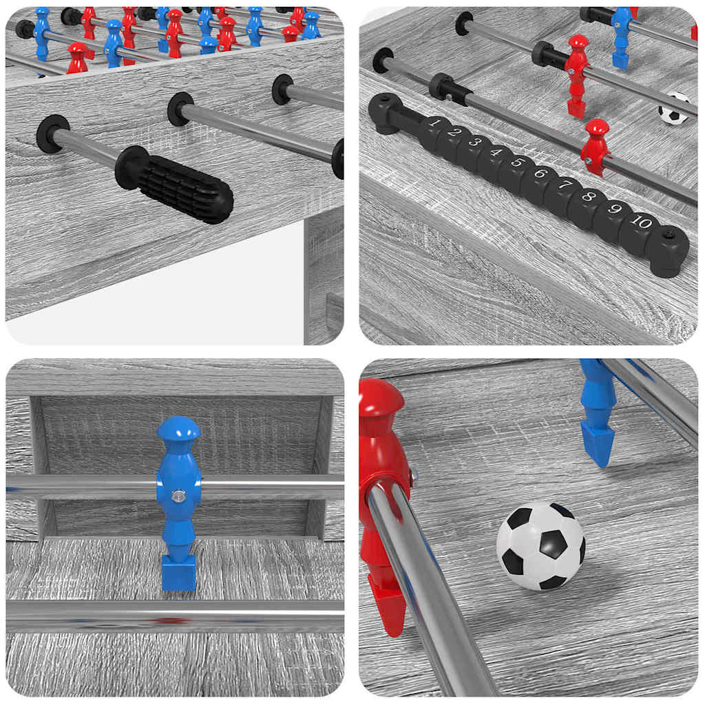 Foosball Table Grey Sonoma 125 x 60.5 x 80 cm Engineered Wood