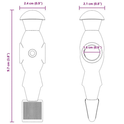 Football Table Players 22 pcs Blue and Red 2.4 x 2.1 x 9.7 cm