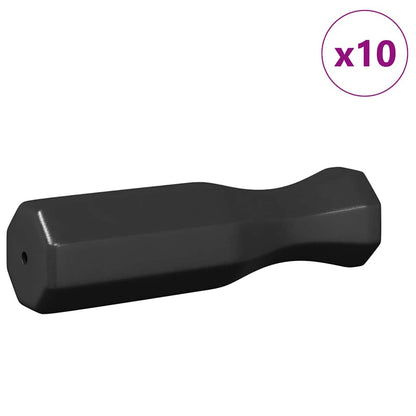 Football Table Handles 10 pcs Black 3.1 x 3.1 x 17.8 cm Plastic