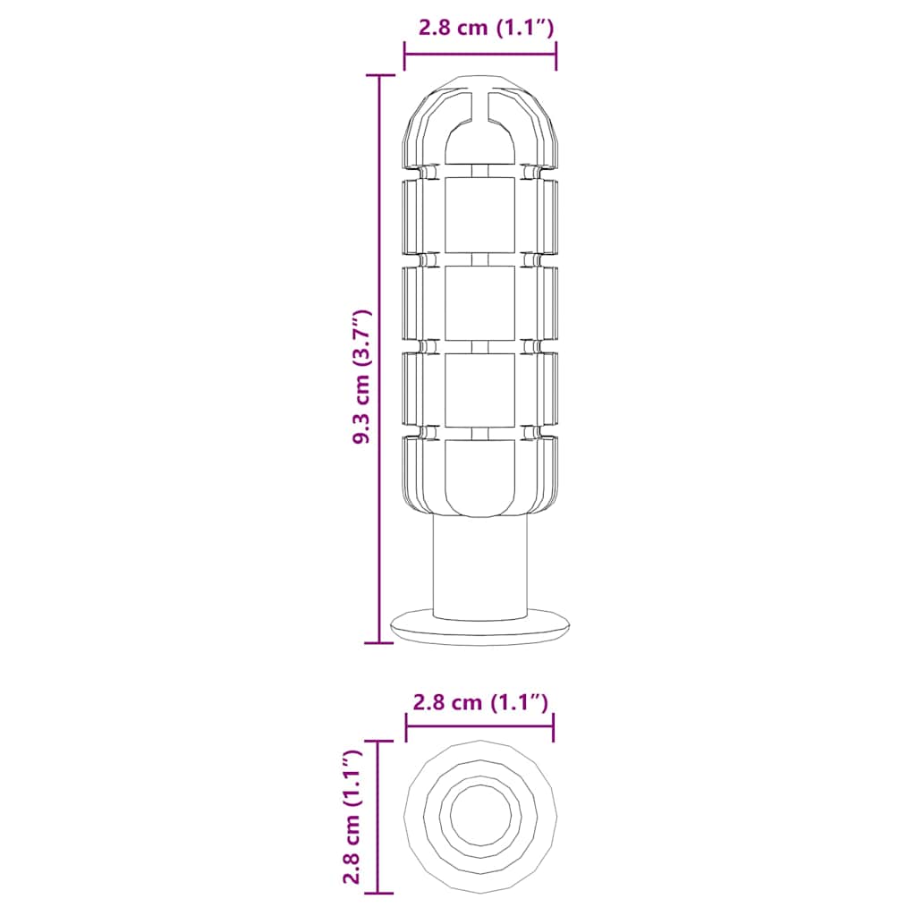 Football Table Handles 10 pcs Black 2.8 x 2.8 x 9.3 cm Plastic