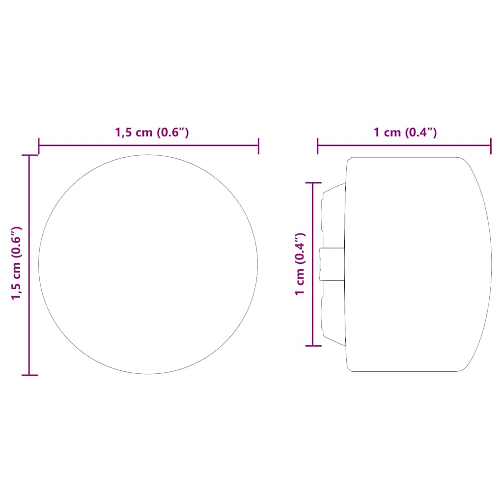 Football Table End Caps 10 pcs Black 1.5 x 1.5 x 1 cm Plastic