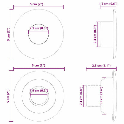 Football Table Bearings for 5 x 5 x 2.8 cm Rod 10 pcs