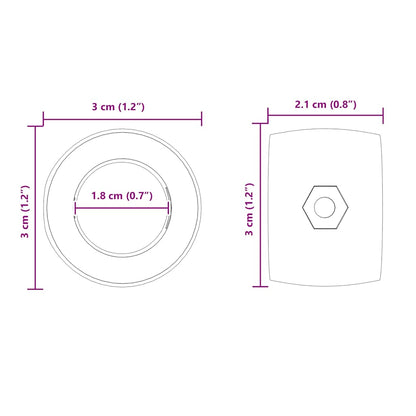 Football Table Bearings 10 pcs Black 3 x 3 x 2.1 cm Plastic