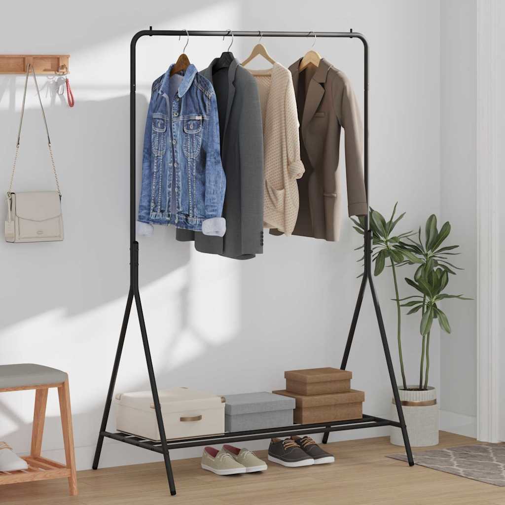 Clothes Rack with Storage Black 100 x 56 x 154 cm Steel