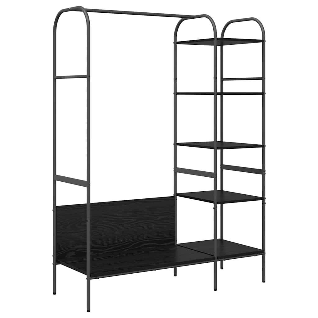 Clothes Rack with Shelf Black 120 x 44 x 160 cm Engineered Wood