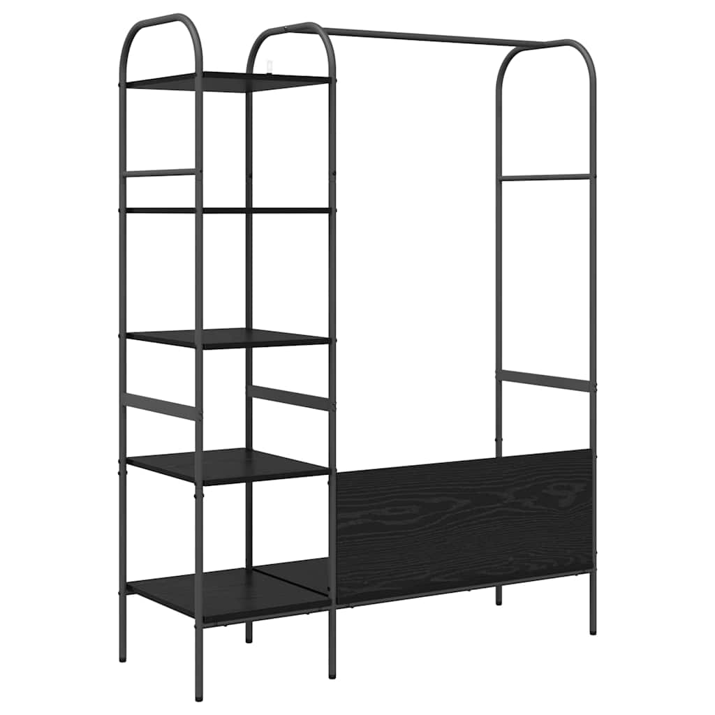 Clothes Rack with Shelf Black 120 x 44 x 160 cm Engineered Wood