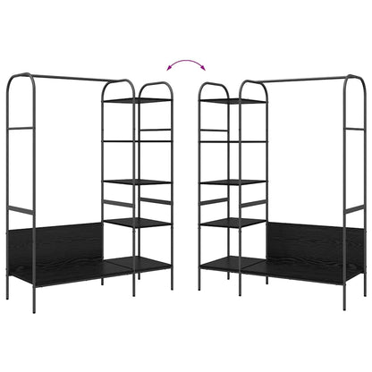Clothes Rack with Shelf Black 120 x 44 x 160 cm Engineered Wood