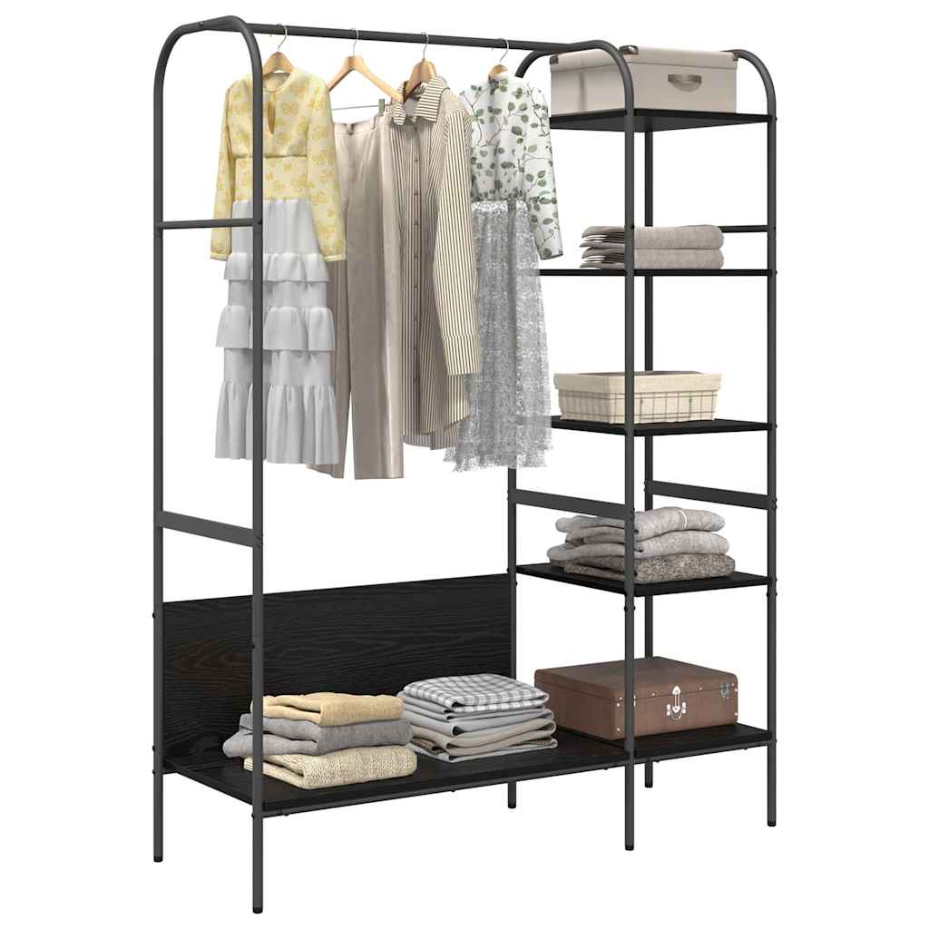 Clothes Rack with Shelf Black 120 x 44 x 160 cm Engineered Wood