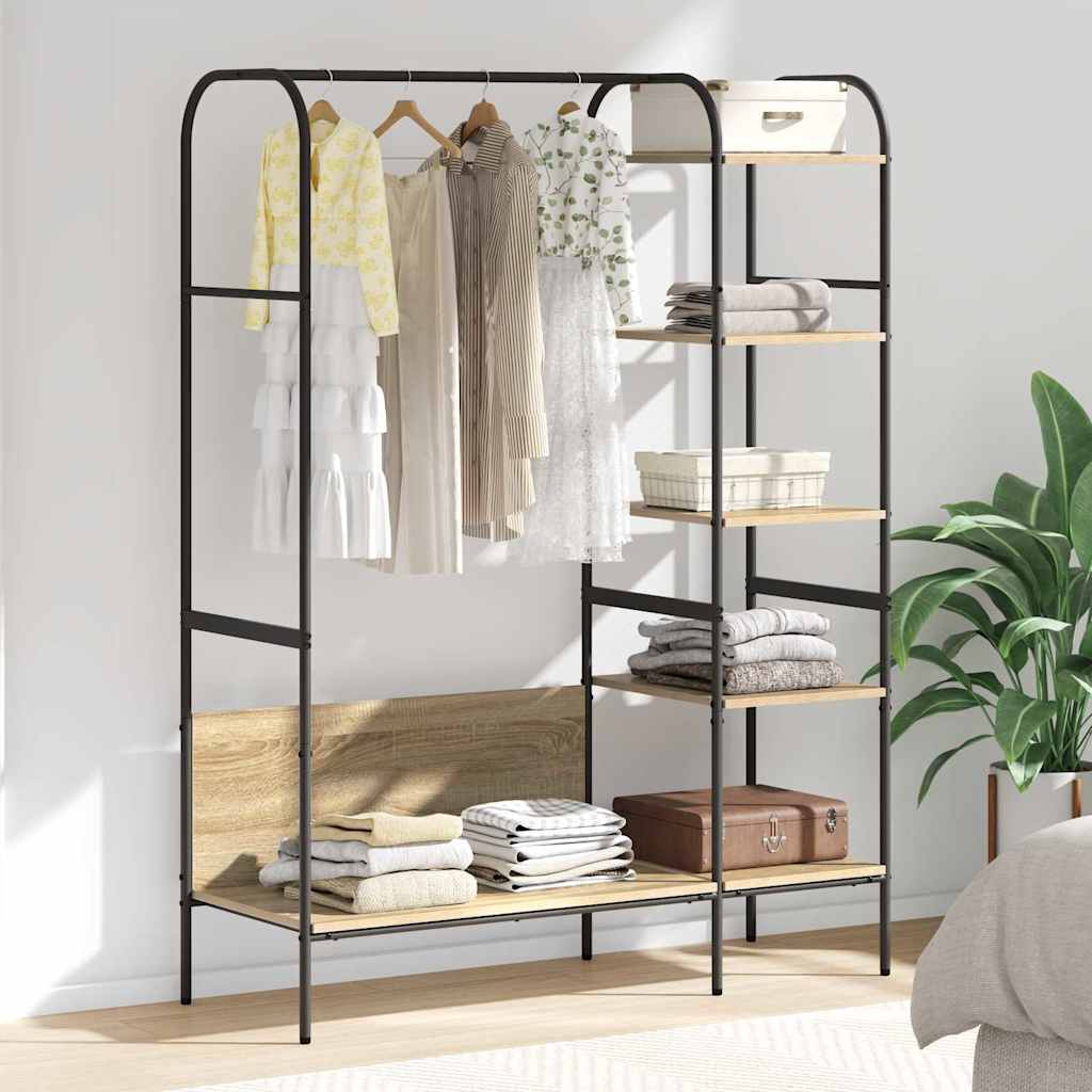 Clothes Rack with Shelf Brown 120 x 44 x 160 cm Engineered Wood