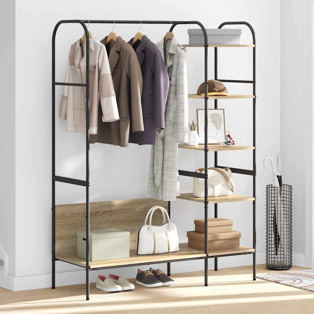 Clothes Rack with Shelf Brown 120 x 44 x 160 cm Engineered Wood