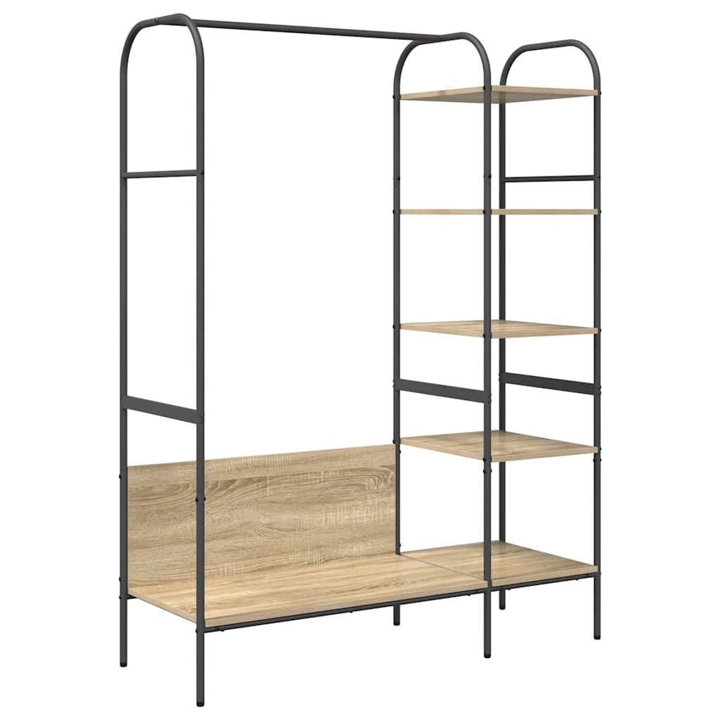 Clothes Rack with Shelf Brown 120 x 44 x 160 cm Engineered Wood