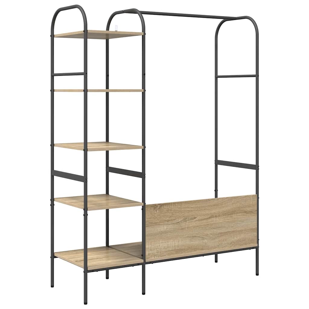 Clothes Rack with Shelf Brown 120 x 44 x 160 cm Engineered Wood