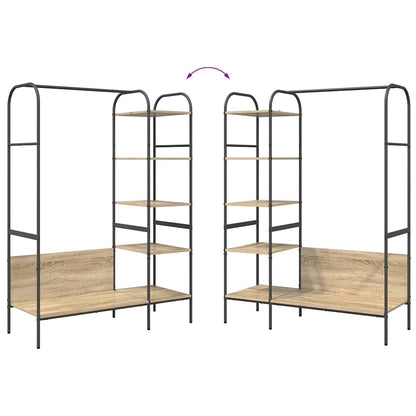 Clothes Rack with Shelf Brown 120 x 44 x 160 cm Engineered Wood