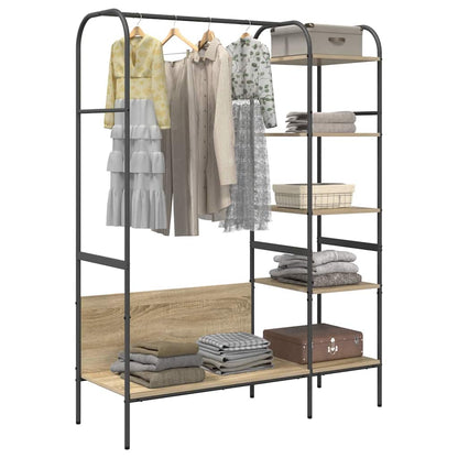 Clothes Rack with Shelf Brown 120 x 44 x 160 cm Engineered Wood