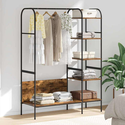 Clothes Rack Brown Oak 120 x 44 x 160 cm Engineered Wood