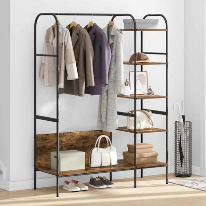 Clothes Rack Brown Oak 120 x 44 x 160 cm Engineered Wood