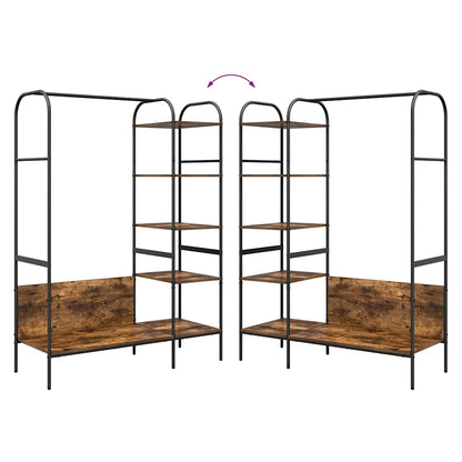 Clothes Rack Brown Oak 120 x 44 x 160 cm Engineered Wood