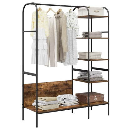 Clothes Rack Brown Oak 120 x 44 x 160 cm Engineered Wood