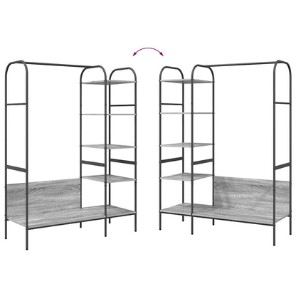 Clothes Rack with Shelf Grey 120 x 44 x 160 cm Engineered Wood