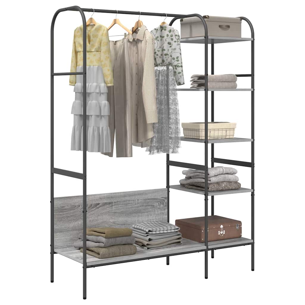 Clothes Rack with Shelf Grey 120 x 44 x 160 cm Engineered Wood
