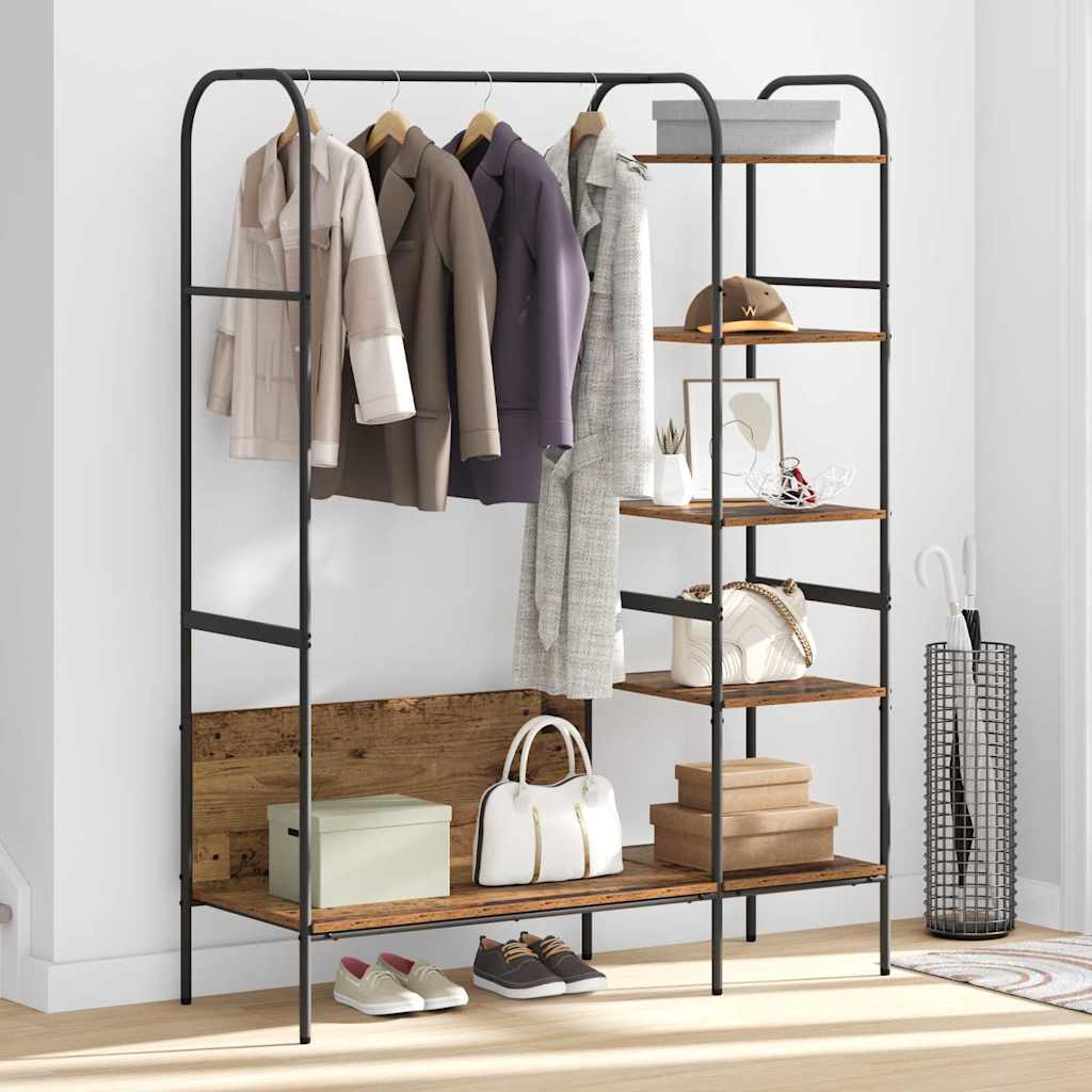 Clothes Rack with Shelf Brown 120 x 44 x 160 cm Engineered Wood