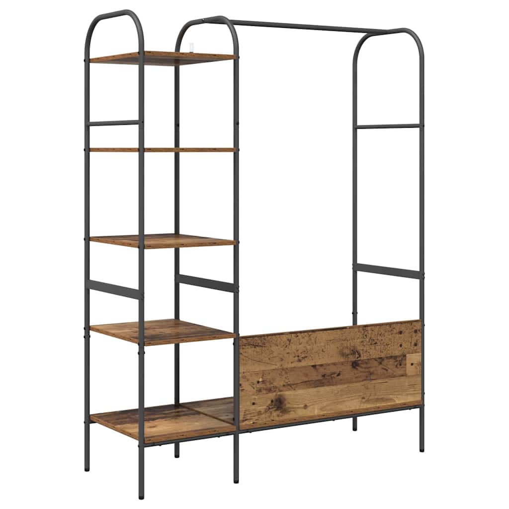 Clothes Rack with Shelf Brown 120 x 44 x 160 cm Engineered Wood
