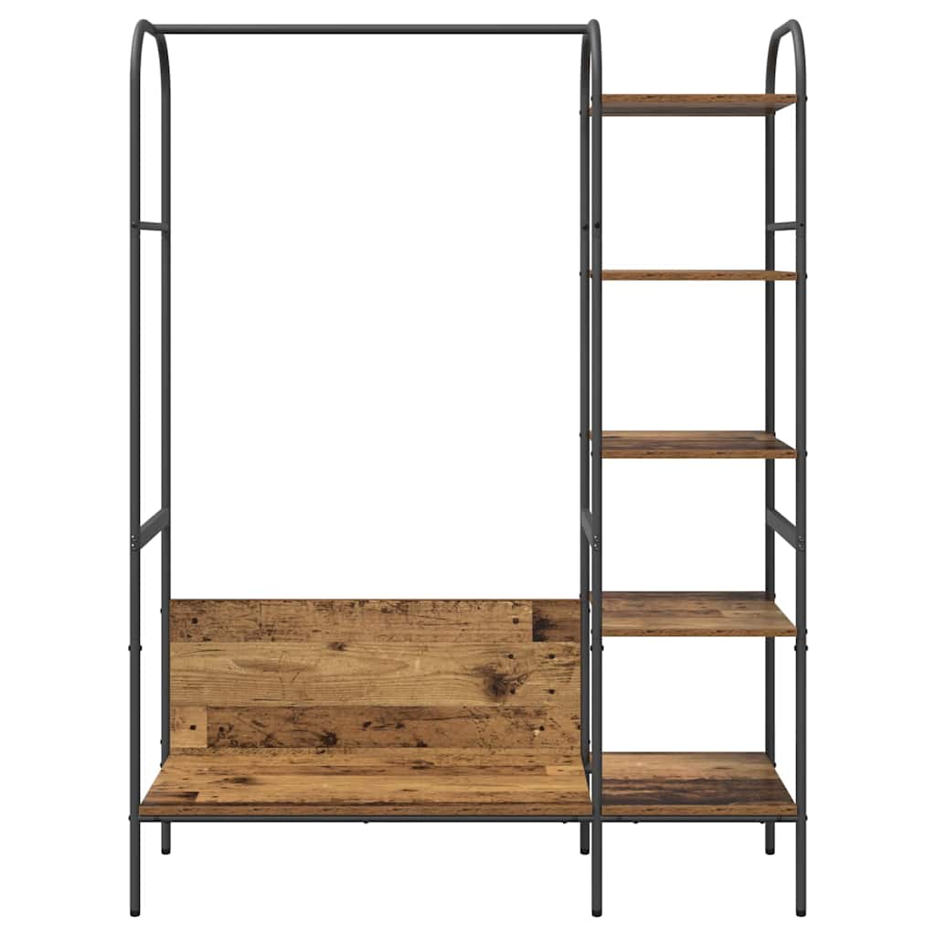 Clothes Rack with Shelf Brown 120 x 44 x 160 cm Engineered Wood