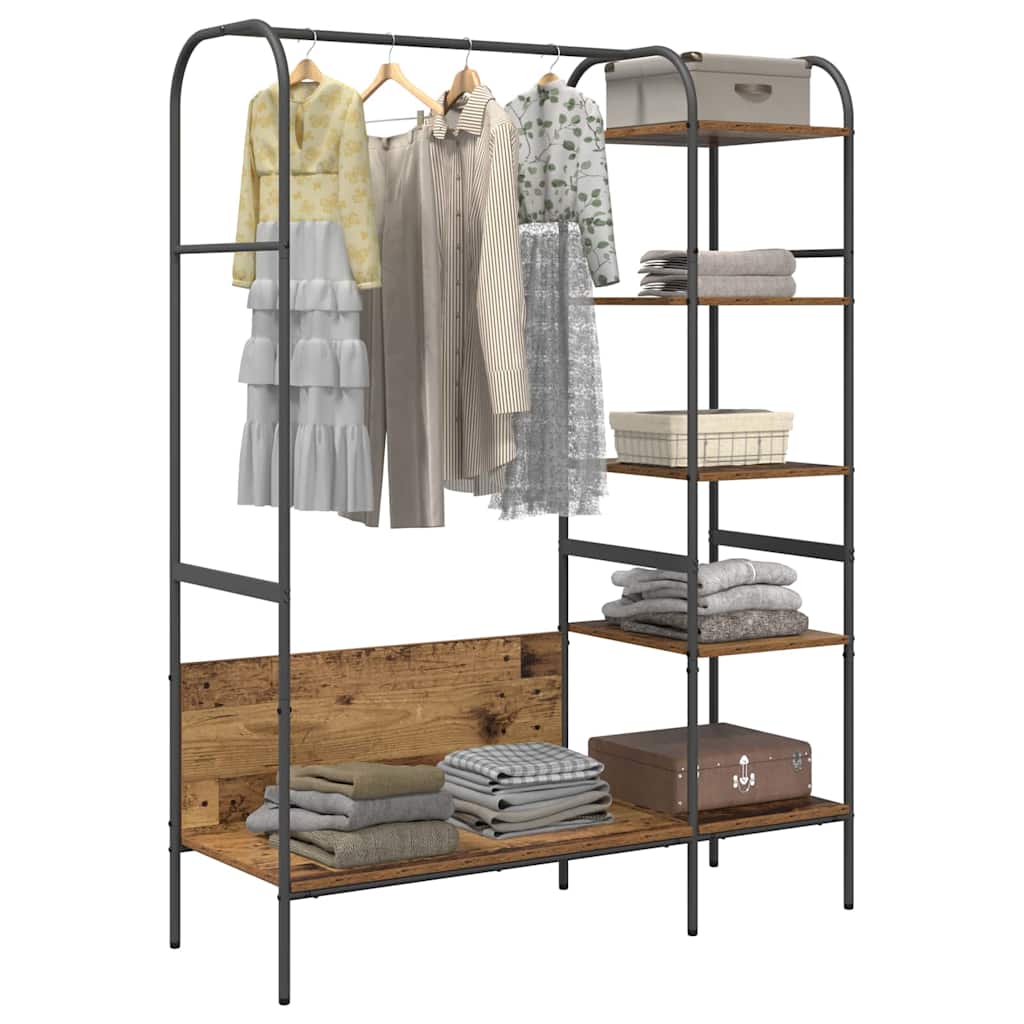 Clothes Rack with Shelf Brown 120 x 44 x 160 cm Engineered Wood