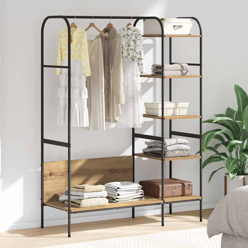 Clothes Rack with Shelf Beige 120 x 44 x 160 cm Engineered Wood