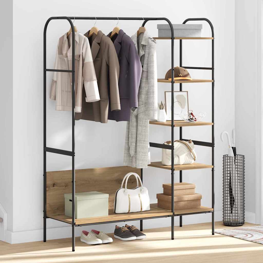 Clothes Rack with Shelf Beige 120 x 44 x 160 cm Engineered Wood