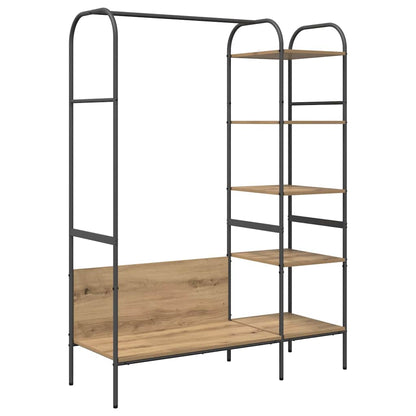 Clothes Rack with Shelf Beige 120 x 44 x 160 cm Engineered Wood