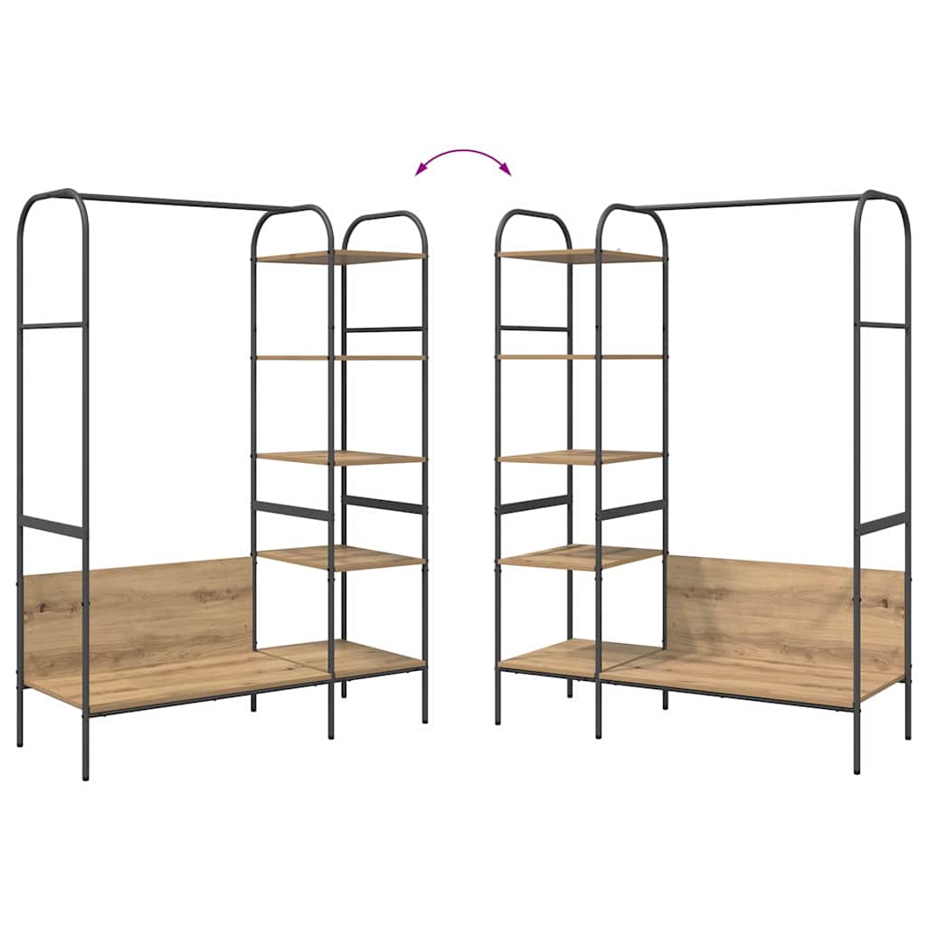 Clothes Rack with Shelf Beige 120 x 44 x 160 cm Engineered Wood