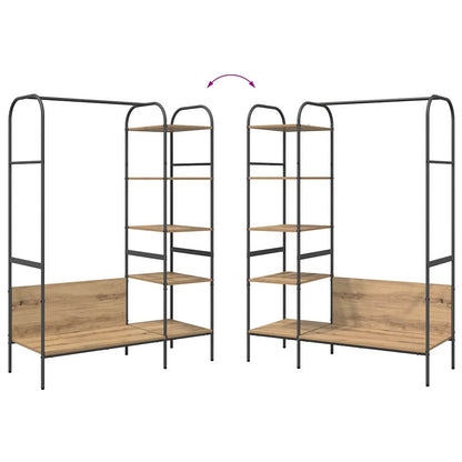 Clothes Rack with Shelf Beige 120 x 44 x 160 cm Engineered Wood
