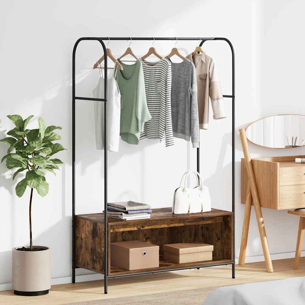Clothes Rack Brown Oak 100 x 44 x 160 cm Engineered Wood