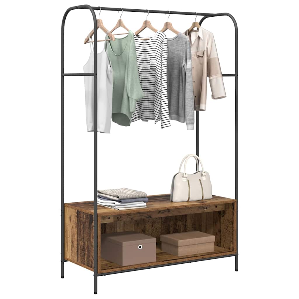 Clothes Rack Brown Oak 100 x 44 x 160 cm Engineered Wood