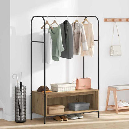 Clothes Rack Brown Oak 100 x 44 x 160 cm Engineered Wood