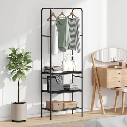 Clothes Rack Black Oak 60 x 30 x 171 cm Engineered Wood