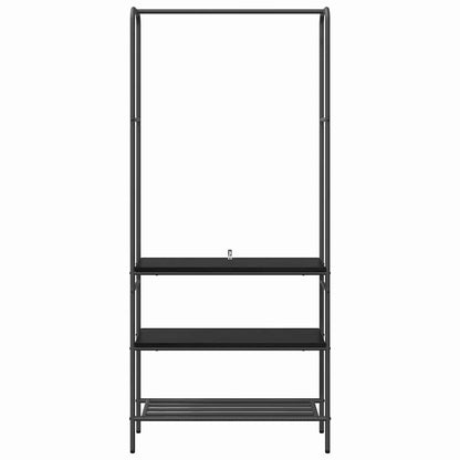 Clothes Rack Black Oak 77 x 30 x 171 cm Engineered Wood
