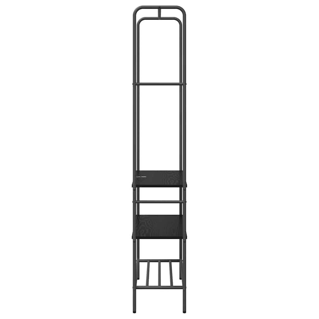Clothes Rack Black Oak 77 x 30 x 171 cm Engineered Wood