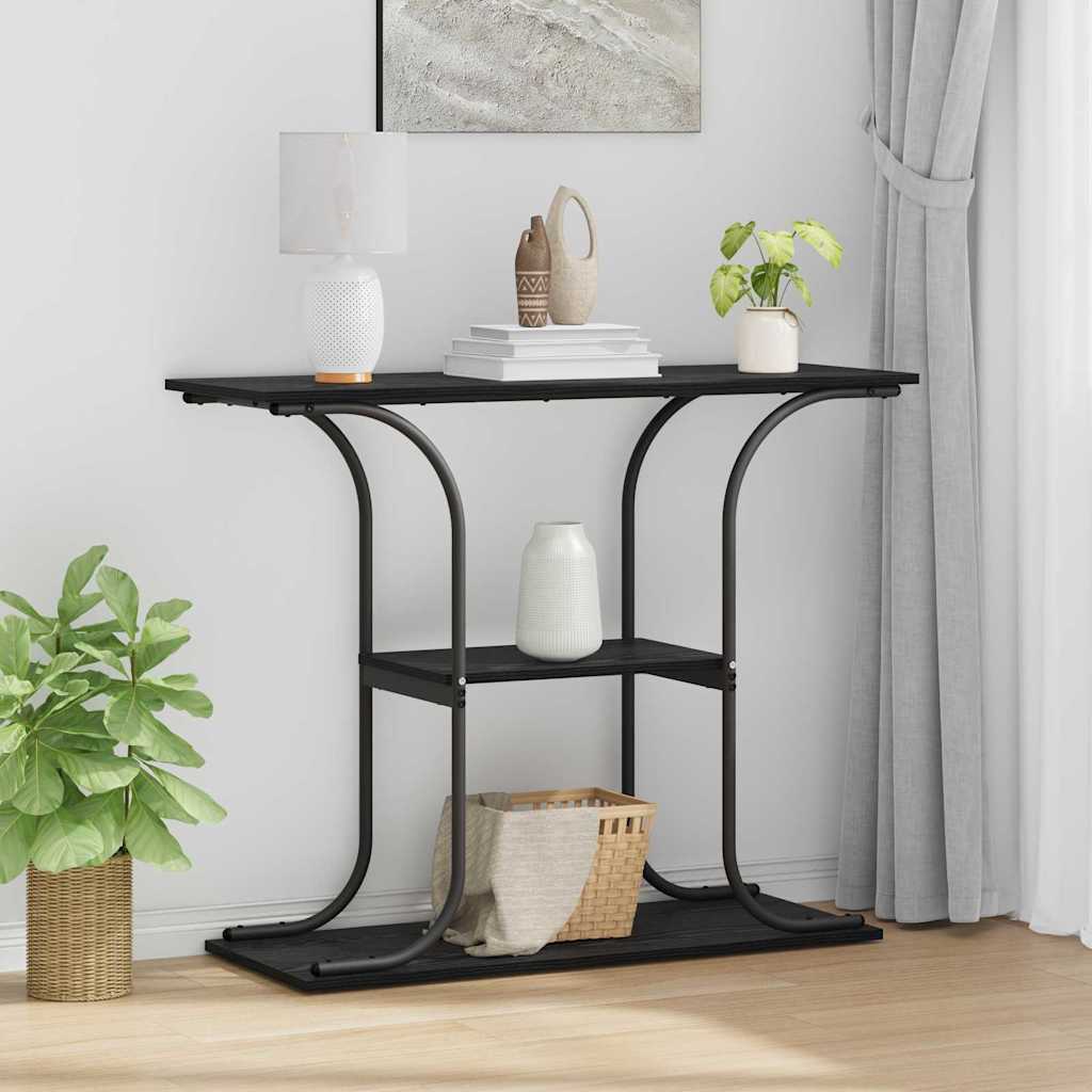 Console Table Black Oak 101 x 35 x 80.5 cm Engineered Wood