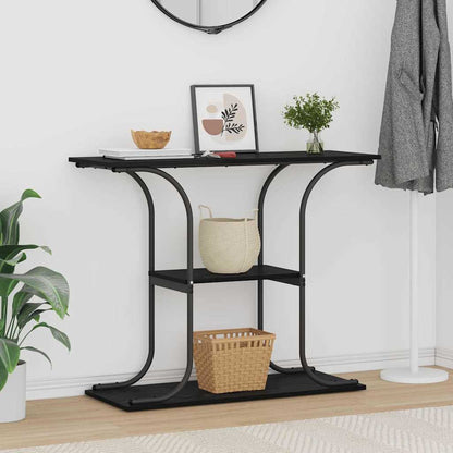 Console Table Black Oak 101 x 35 x 80.5 cm Engineered Wood