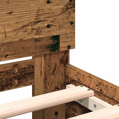 Bed Frame Old Wood 203 x 185 x 70 cm Engineered Wood
