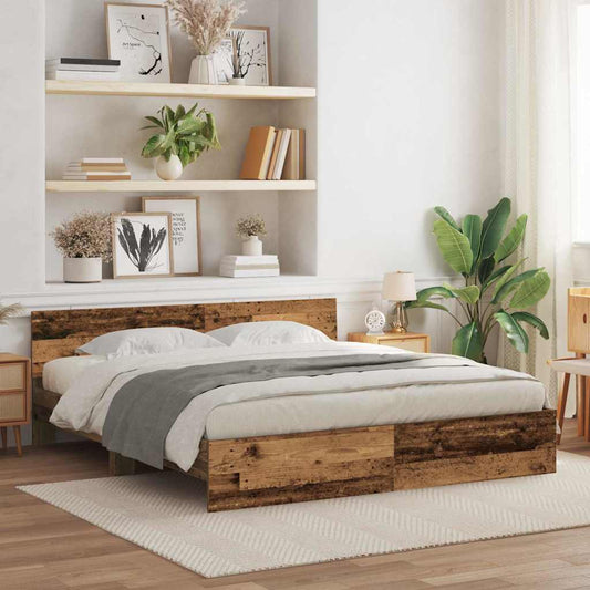 Bed Frame Old Wood 203 x 185 x 70 cm Engineered Wood